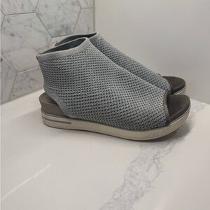 Eileen Fisher Snug Womens Knit Cutout Wedge Sandals Grey Womens Size 6